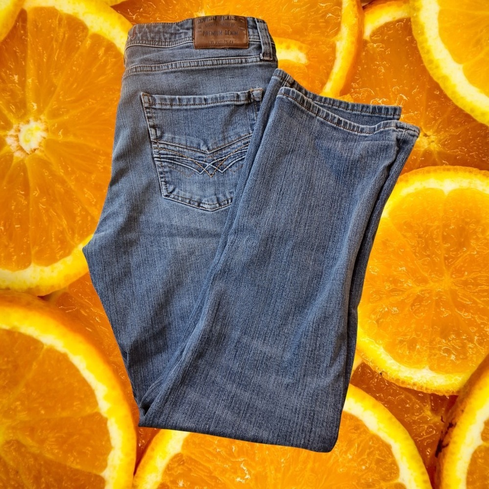 Seven 7 Premium Denim Straight Fit Jeans Mens W36 L30 Blue Light Wash